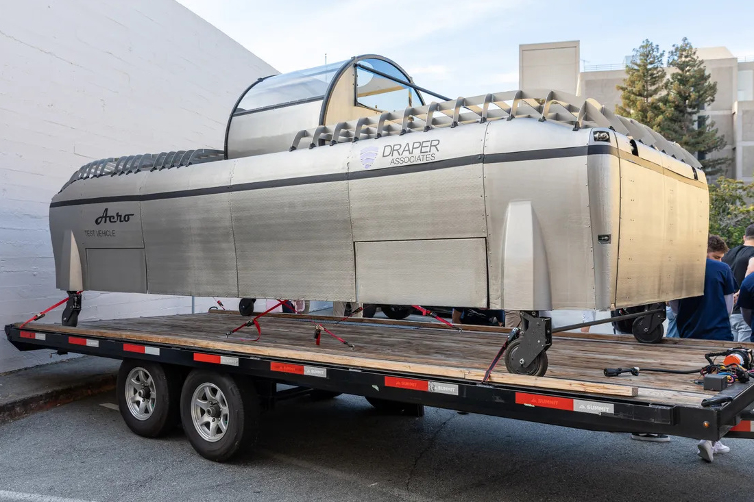 Alef Aeronautics Zero A remotely flown eVTOL technology demonstrator aircraft on a trailer Alef Aeronautics Zero A remotely flown eVTOL technology demonstrator aircraft on a trailer